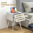 thumbnail image 4 of Bedside Table Set of 2 with 2 Drawers, Rattan Element for Bedroom, 4 of 5