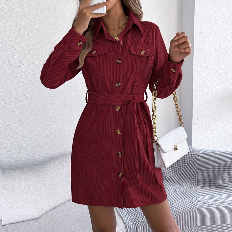 red corduroy dress outfit Red Corduroy Warm Winter Dress With Sleeve and Large Skirt / Puffy Sleeve Corduroy Laura Ashley Inspired / Cottagecore Warm Christmas Dress