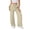 Beige, variant on Women Wide Leg Pants, Women Pants 2026 Wide Leg Summer Beach Flowy Trousers High Waisted Drawstring Casual Loose Pants with Pockets Beige XXL