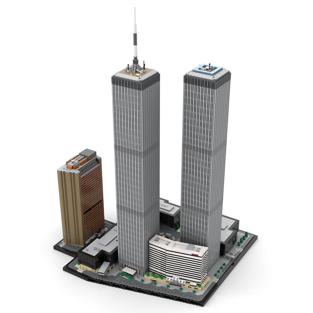 MOC-177998 World Trade Center Complex Modular Building Blocks Set Skyscraper MOC Bricks Toys 1：800 Model 7124pcs