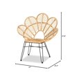 thumbnail image 3 of Maykoosh Bohemian Natural Brown Vintage Vogue And Black Metal Accent Chair, 3 of 10