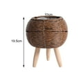 thumbnail image 3 of Woven Basket Plant Stand with Legs Basket Planter Ornaments Creative Rustic Flower Pot Wooden Standing Legs for Living Room Bedroom Office Ball Dark Brown, 3 of 9