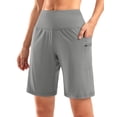 thumbnail image 1 of Bermudas G Gradual de cintura alta para mujer, color gris claro, 1 of 7