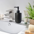 thumbnail image 4 of ABCISI Soap Dispenser, Minimalist Modern Design Cylindrical Lotion Dispenser with Matte Black Pump, 12oz Ceramic Hand Dish Soap Dispenser, Refillable Liquid Dispenser for Kitchen Bathroom (Black), 4 of 12