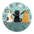 thumbnail image 2 of Reloj de pared divertido con diseño de gato Macarena decorativo redondo silencioso para Dormitorio, 2 of 8