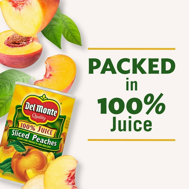 Del Monte Sliced Peaches in 100% Juice, 15 oz., 6 pk