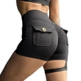 thumbnail image 5 of Women's Short Leggings With Pockets Drawstring Running Exercises And Fitness Running Pants Tall Waist Sexy Yoga Shorts, 5 of 5