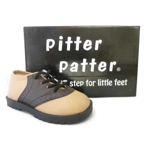 Pitter Patter Brown and Beige Saddle Shoes Laces Infant/Toddler Sizes 1-10 NEW