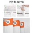 thumbnail image 5 of No Hook Shower Curtain with Snap in Liner, Hello Fall Orange Background Hotel Shower Curtains for Bathroom, Washable Shower Curtain Liner Set with Mesh Top Window, 48"x72", 5 of 6