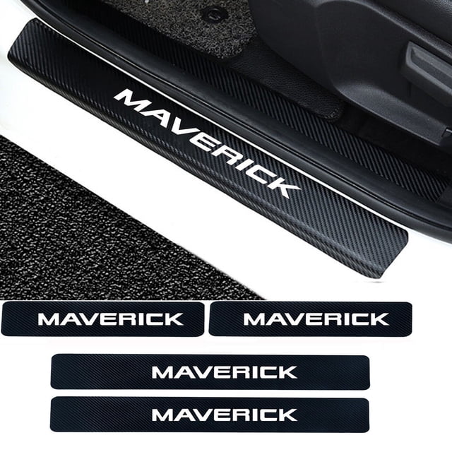 4-Piece Car Door Window Protector Carbon Fiber Leather Sticker for Ford Maverick-