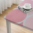 thumbnail image 4 of nygtbtfer Geometric Abstract Table Cloth, Fitted Tablecloths with Elastic Edge, Wipeable Table Cover for Kitchen Wedding  Contemporary Pink White Stripes Lines, 4 of 7