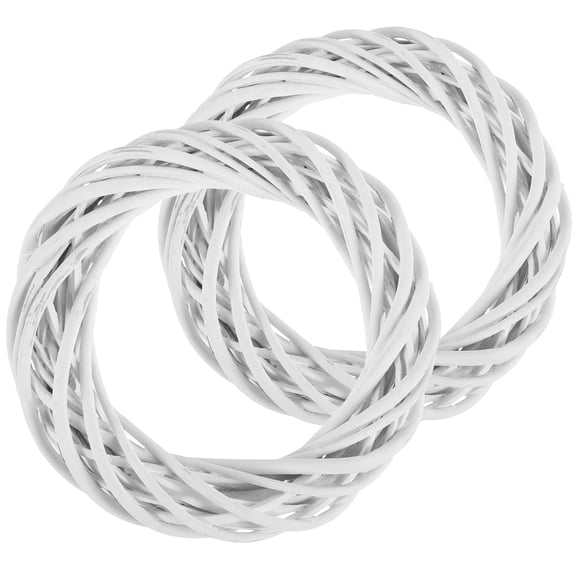 2 Pcs Rattan Garland Wreaths Christmas Decor Decorations White
