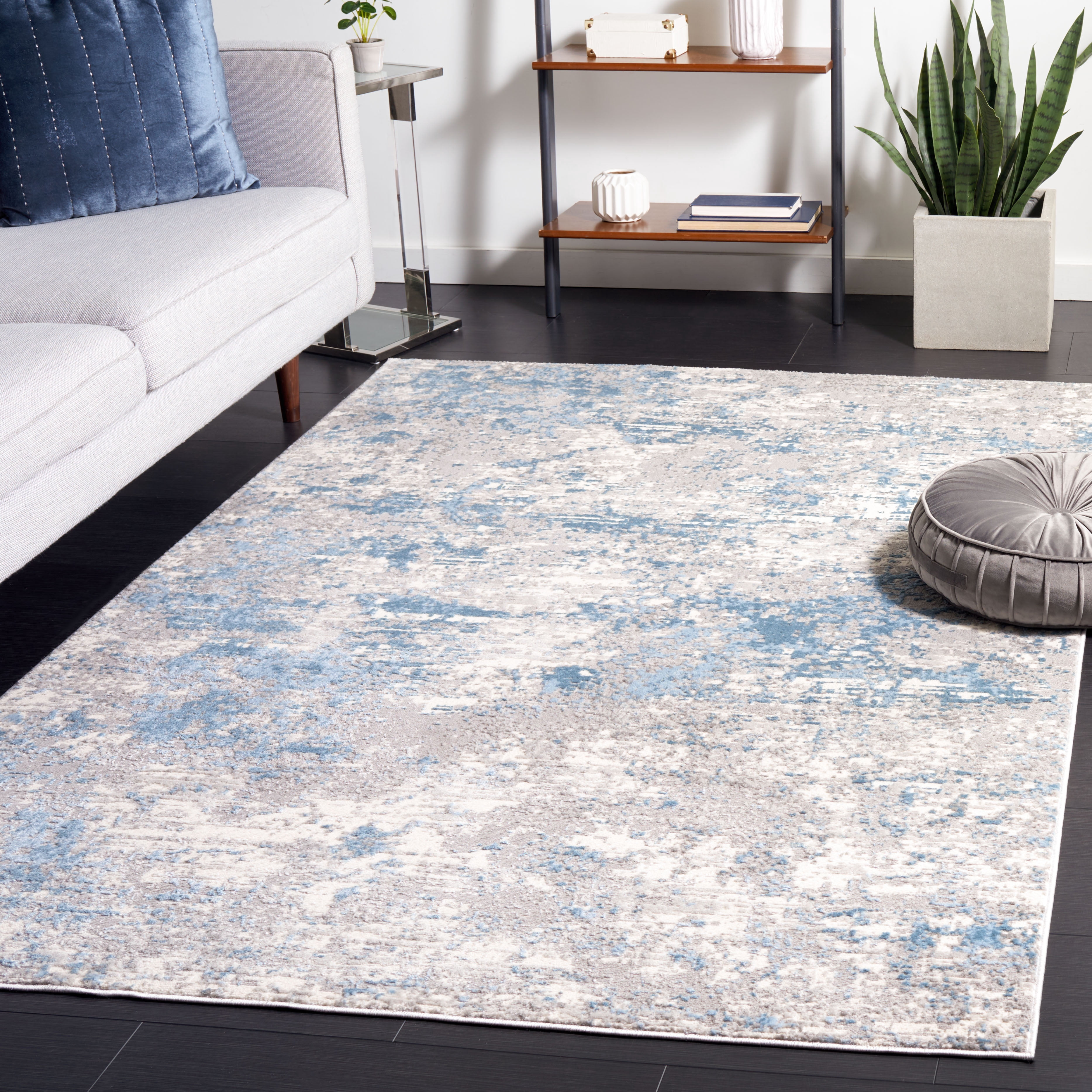 SAFAVIEH Lagoon Ainsley Abstract Area Rug, Ivory/Blue, 8' x 10'