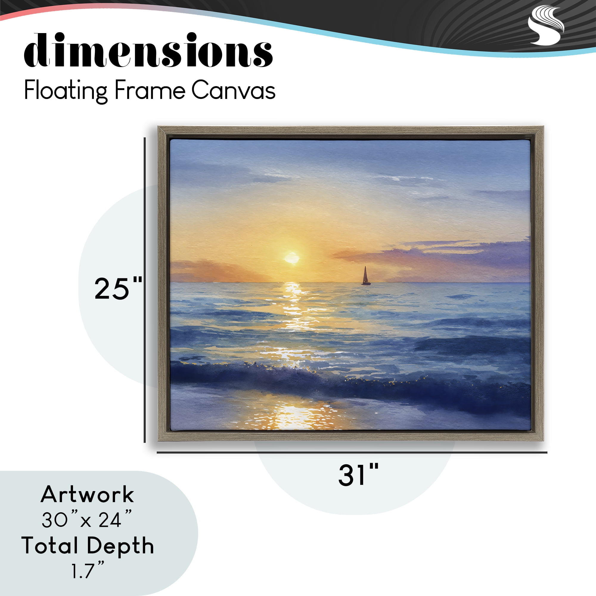 Stupell Industries Sails To The Sun At Sea Brown Framed Floater Canvas Wall Art, design by Franklyn Gregory