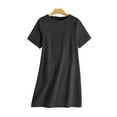 thumbnail image 3 of ZANZEA Women Short Sleeve Pocket Mini Dress Solid Color Vintage Straight Dresses, 3 of 8