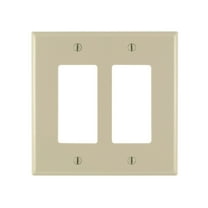 Leviton 86602 2-Gang Decora/GFCI Device Wallplate, Oversized, Thermoset, Device Mount, Ivory, Image