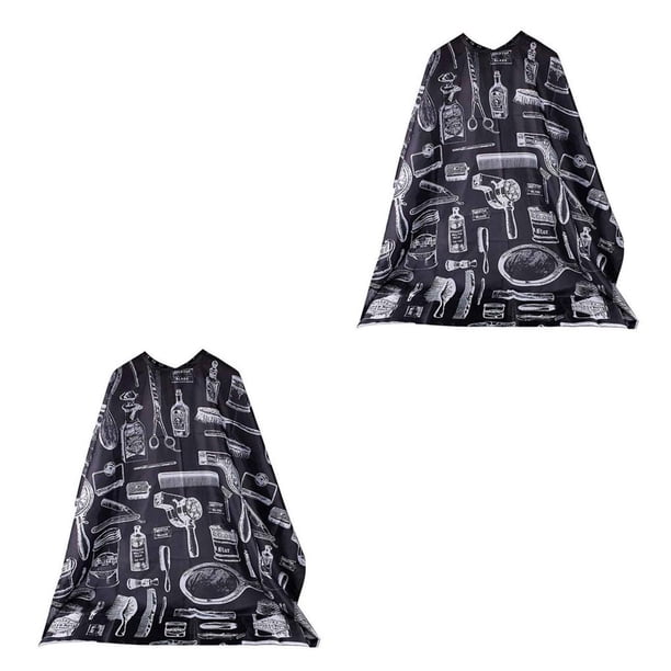 Minnieouse Delantal de corte de pelo profesional para hombre y mujer, capa de peluquero, de corte de pelo, delantal de estilismo de salón, Estilo de cuello a presión 2Conjunto