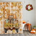 thumbnail image 2 of Shower Curtain 48"W x 72"L Fall Squirrel Sunflower Pumpkin Leaves Truck Brown Plaid Fabric Shower Curtains Set with Hooks Water Repellent Bathroom Curtains Machine Washable Bathroom Accessories, 2 of 6