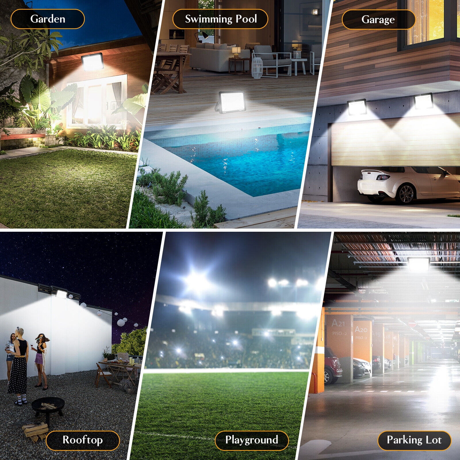100W LED Flood Light Outdoor Security Spotlight Landscape Garden Yard Work Lamp