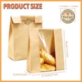 thumbnail image 2 of Puntoco Bolsa de pan de papel para pan casero, 11,4 x 8,2 x 3,5 pulgadas, adecuada para empaquetar y almacenar productos horneados, el empaque incluye 60 lindas pegatinas para sellar, 2 of 5
