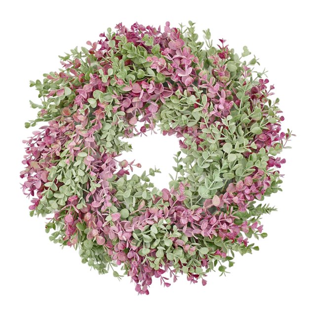 Guirnaldas de decoración de puerta de de 18 '' Colgante de puerta de plástico con decoración de porche de granja de eucalitto artificial perfecl corona de eucalipto