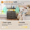 thumbnail image 5 of Gurexl Set of 2 Nightstand with Lockable Gun Drawer,3 Color Dimmable LED End Table with Charging Station,Farmhouse Bedside Table with Human Sensor Light,2 Night Stand Sets with Drawers,Bedroom, 5 of 18