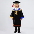 thumbnail image 5 of Girls Boys Kindergarten Graduation Cap and Gown for Toddler Graduation Ceremony Outfit Various Styles Yellow Cap and Gown for Kindergarten Primary School 3-4 Years, 5 of 6
