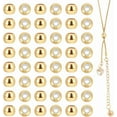 thumbnail image 6 of 18K Gold Plated Slider Beads 60pcs 4mm Silicone Beads Positioning Spacer Bead Adjustable Brass Rubber Bead for Summer European Bracelets Necklace Earring Jewelry Making, 6 of 8