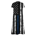 thumbnail image 5 of Robe d'Été pour Femmes 2024 Mode Grande Taille Ample Décontractée Col en V Jour de l'Indépendance Imprimée Manches Courtes Robes 50 % de Réduction Liquidation!, 5 of 5