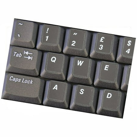HQRP UK / USA Laminated QWERTY Keyboard Stickers for All PC & Laptops with White Lettering on Black