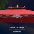 thumbnail image 5 of PURPLE LEAF 9 Feet Patio Umbrella with Base and light Square Cantilever Umbrellas Large Patio Umbrella Offset Umbrellas Outdoor Umbrella Pool Umbrella, Terra, 5 of 12