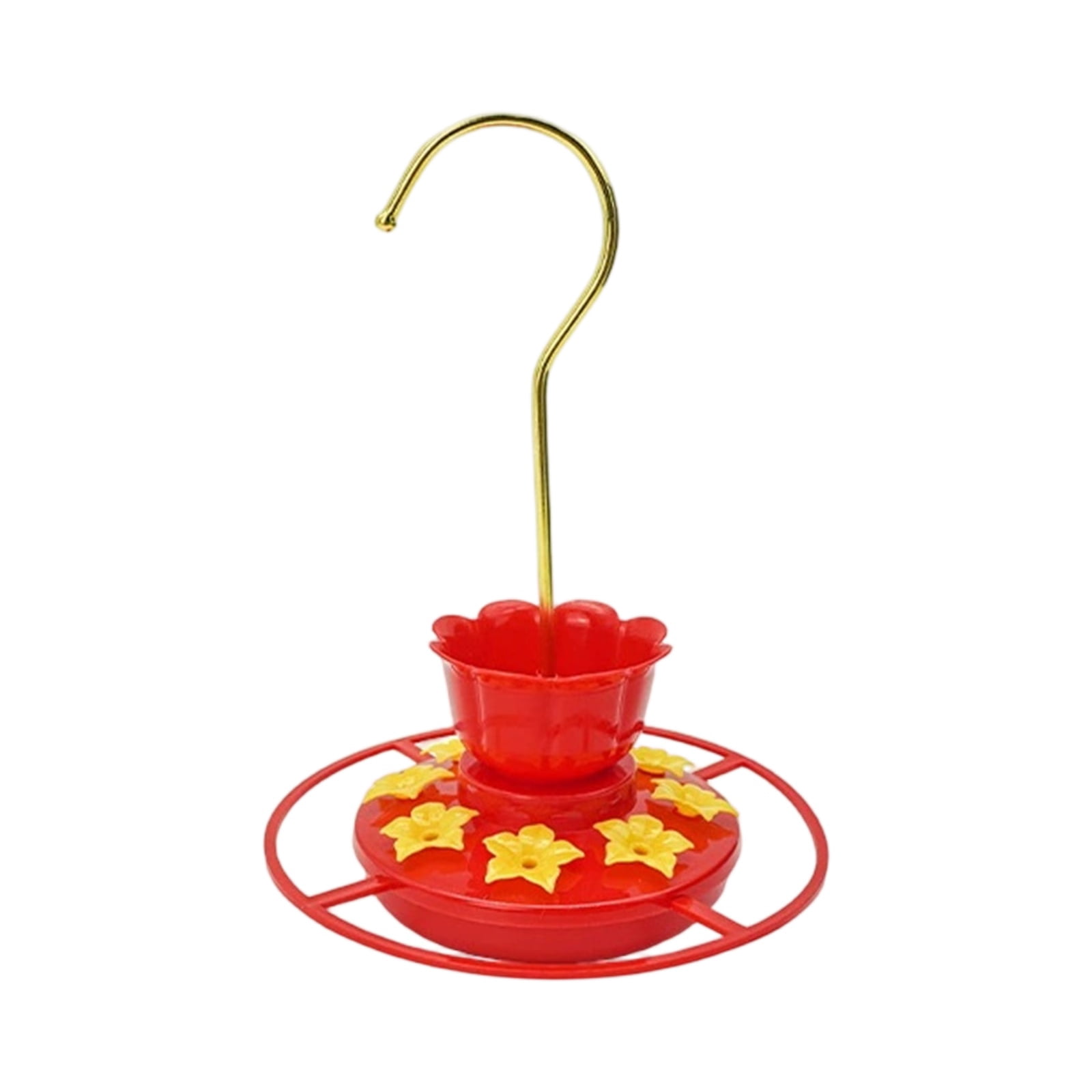 Hanging Bird Feeder with Built-in Ant Moat - Red Flower Design, 360° Perch for Easy Viewing, Durable Outdoor Garden Bird Feeder, Bird Feeder for Outdoors Hanging, Window Bird Feeder