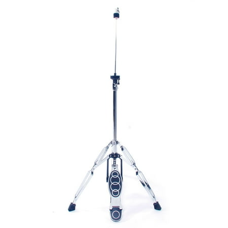 High Cymbal - Glarry Professional Pedal Control Style Drum High Hat Cymbal Stand with Pedal Silver and Black