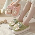 thumbnail image 5 of Women's Lovely Bowknot Comfortable Cotton Slippers for Indoor Home House Walking, 5 of 15
