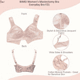 thumbnail image 5 of BIMEI Mastectomy Bra with Pockets for Breast Prosthesis Non-Wired Everyday Bra - F21,Rose,38C, 5 of 7