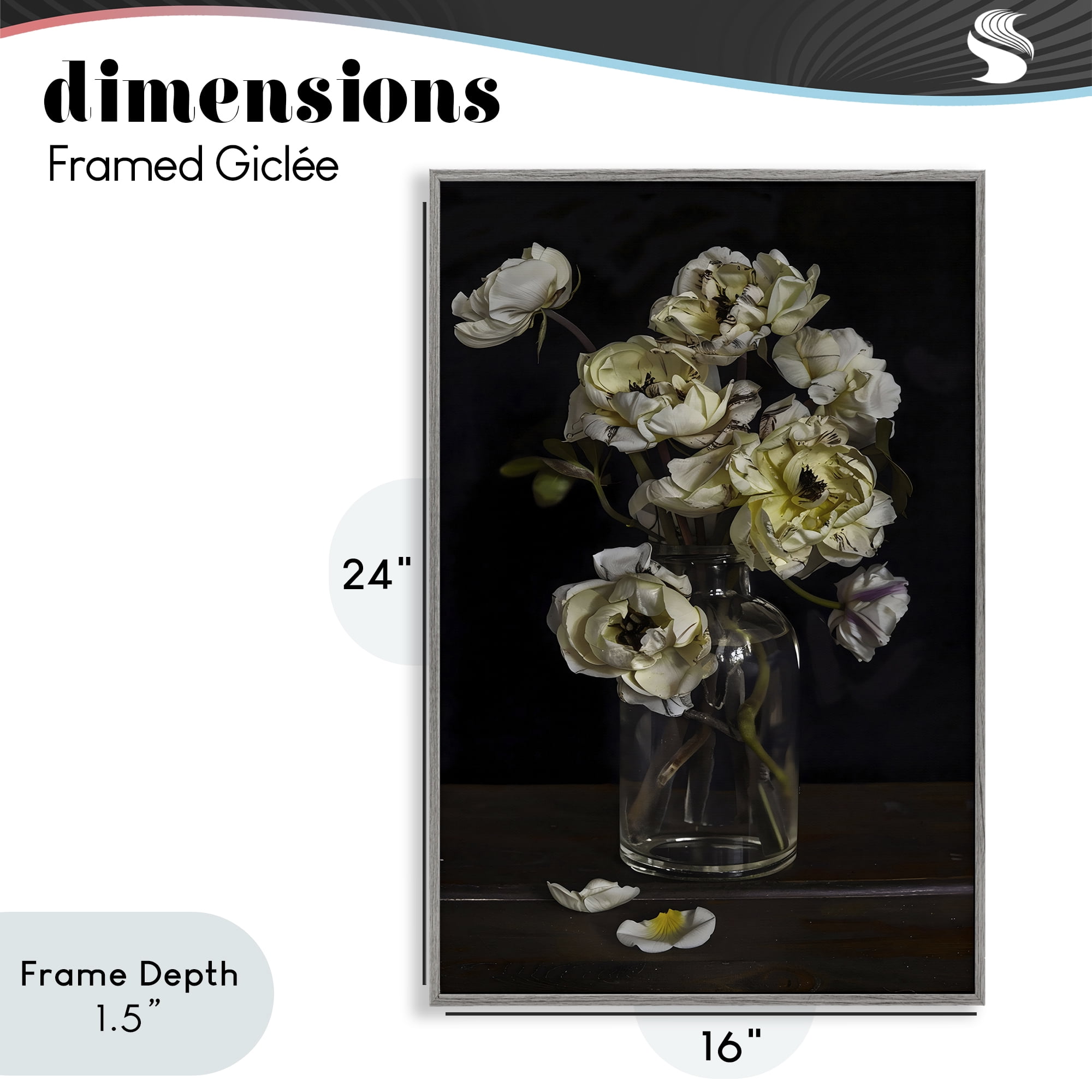 Stupell Industries Elegant Arrangement of Cream Blossoms Gray Framed Giclee Art, design by Creative Studio