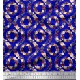 thumbnail image 1 of Soimoi Blue Rayon Fabric Damask Floral Fabric Prints By Yard 42 Inch Wide, 1 of 3