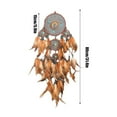 thumbnail image 3 of Dreamcatcher Hanging Ornament Crystal Peacock Feather Handwoven Wind Chime Car Rearview Mirror Home Decor Spiritual Symbol Gift Brown Blue Multicolor Coffee, 3 of 5