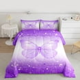 thumbnail image 2 of Homewish Gradient Butterfly 3-Piece Full Size Comforter Sets For Female Men Adults,Dreamy Princess Bedding Comforter Set,Ombre Stars Print Lightweight Bedding Sets,Lightweight Room Decor,Reversible, 2 of 8