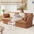 thumbnail image 3 of Carolayne Vintage Vanity Stool, Upholstered Non-Slip, Beige with White Legs, 3 of 7