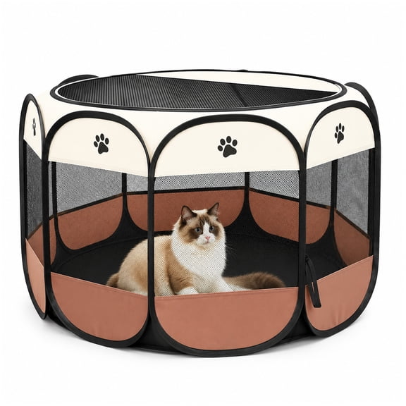 Portable Pet Playpen, Puppy/Cat Playpen Foldable Pet Exercise Pen Tents Dog Kennel for Indoor Outdoor