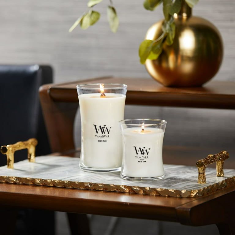 WW wood wick white teak Mサイズ　3個セット WoodWick Scented Candle White Teak 9.7 oz Hourglass with Crackling
