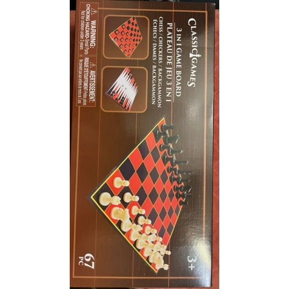 Classic Game Collection Chess Board Games, Wood, 67 Count