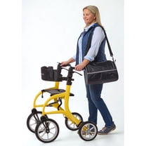 Comodita Siena All Terrain with very large 12" and 10" wheels, with ultra soft solid rugged PU tires, 300 lb weight capacity, recommended for users from 5'4" to 6'5". Modena Yellow