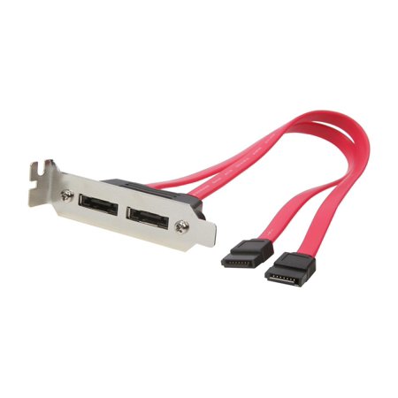 UPC: 0065030843560 | StarTech.com ESATAPLT2LP 1 ft. 2 Port Low Profile SATA to eSATA Plate Adapter