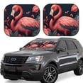 thumbnail image 1 of Easygdp Flamant Rose Floral Coloré pour 2 Pcs Pare-Soleil Pliable pour Voiture, SUV, Camion-Grand, 1 of 6