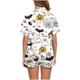 thumbnail image 6 of CONROSES Halloween Pajama Set for Women Hallowmas Pjs Ghost Pumpkin Graphic Short Sleeve Tops Shorts Loungewear Sets Cozy Nightwear Sleepwear, 6 of 7