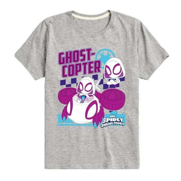 Marvel Spider-Man And His Amazing Friends - Ghost Copter Ghost Spider - Toddler And Youth Short Sleeve Tee