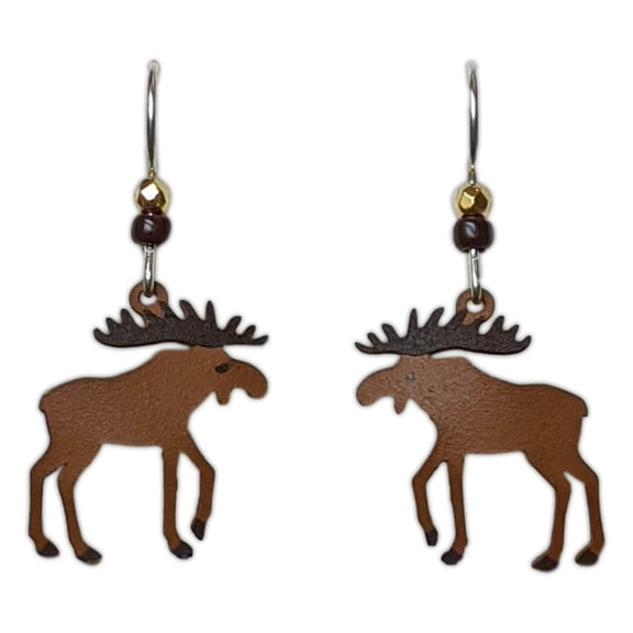 Brown MOOSE Hypo-Allergenic Earrings, Sterling Silver Plated, by Sienna Sky