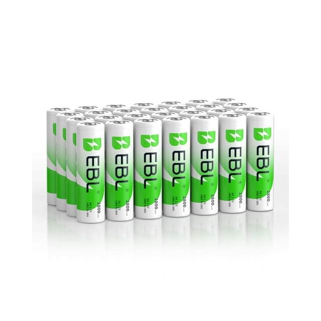 Pilas AA recargables EBL de alta capacidad, 1,2 V, Ni-MH, paquete de 28
